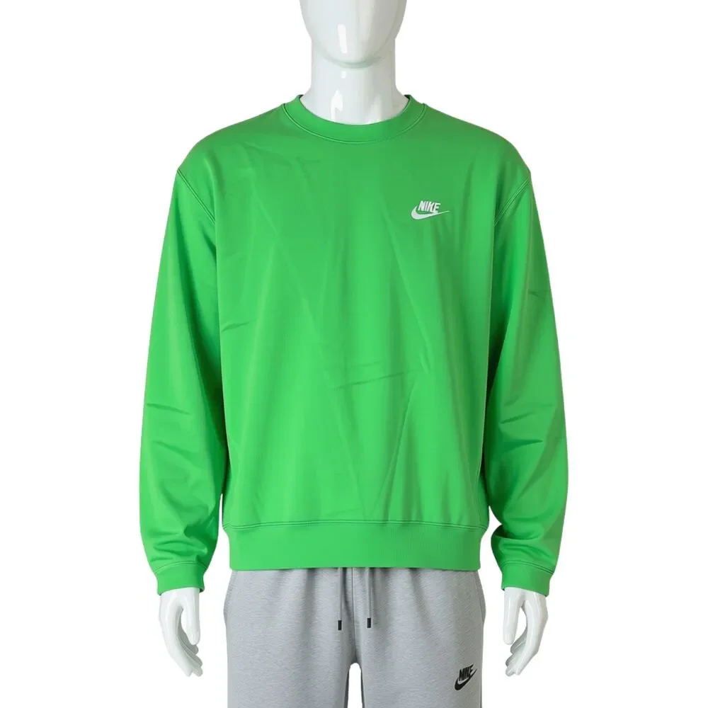 Nike Club Fleece Crewneck Sweatshirt Men's Size Medium Lime Green